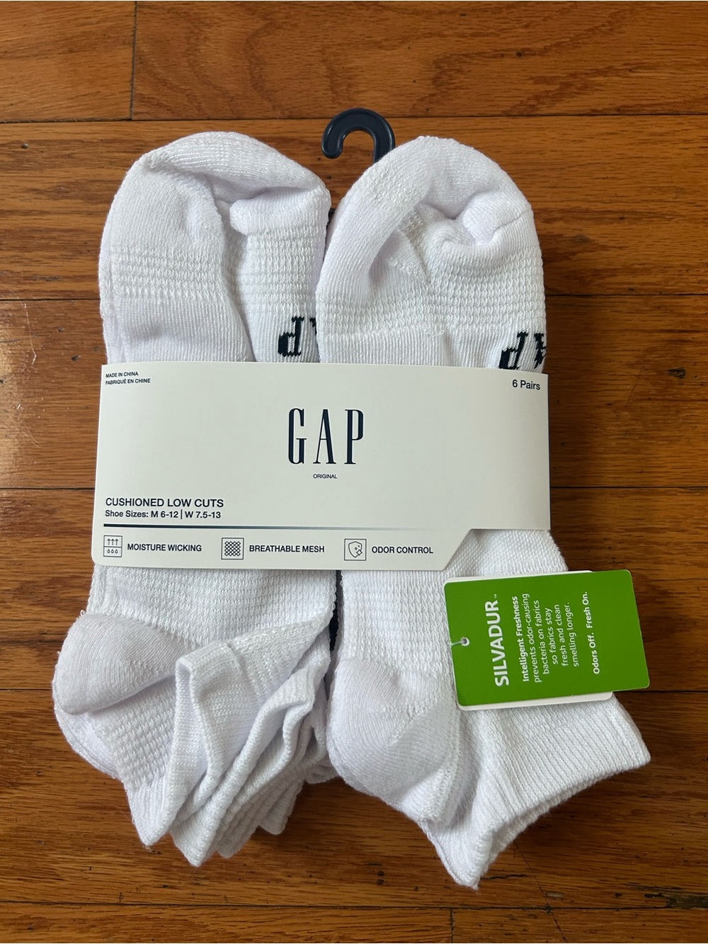 GAP Men's Cushioned odor control Low Cut Socks 6 Pairs
